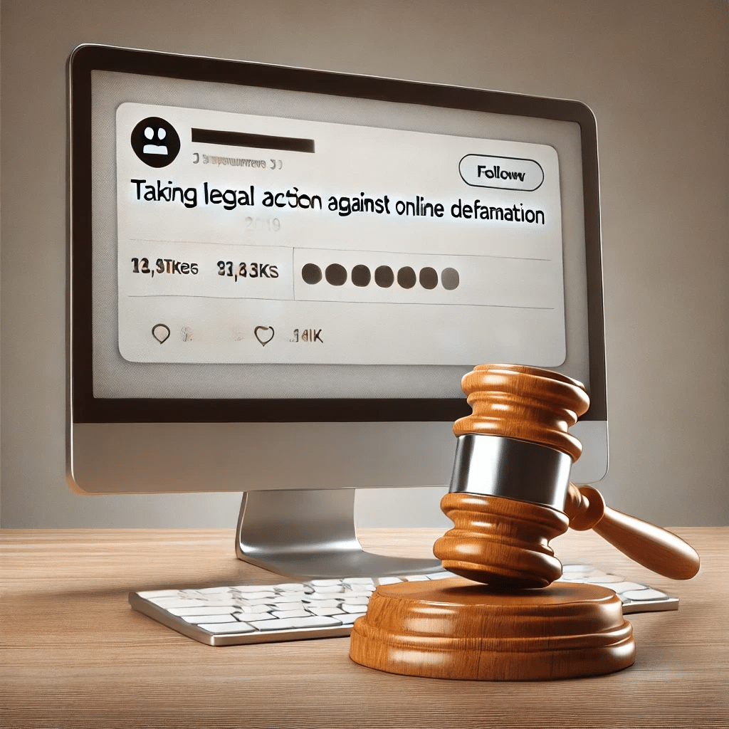 Take legal action against online defamation