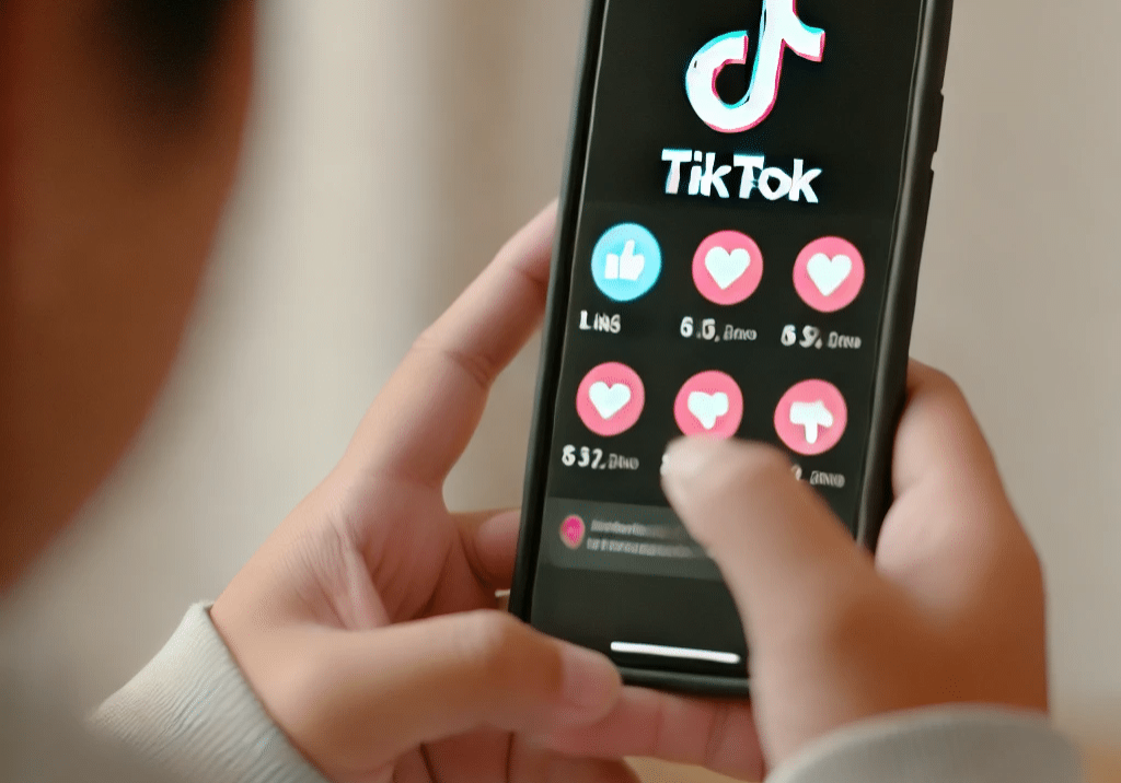 person accessing tiktok from a mobile phone to handle negative content